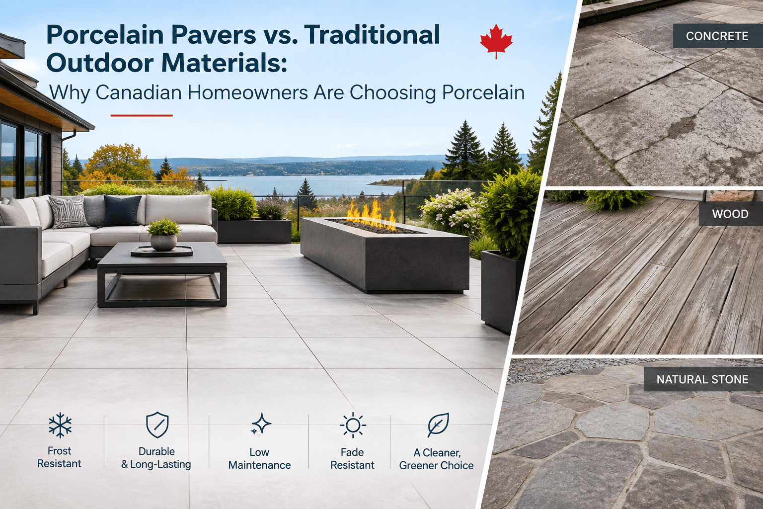 Porcelain Pavers vs. Traditional Outdoor Materials